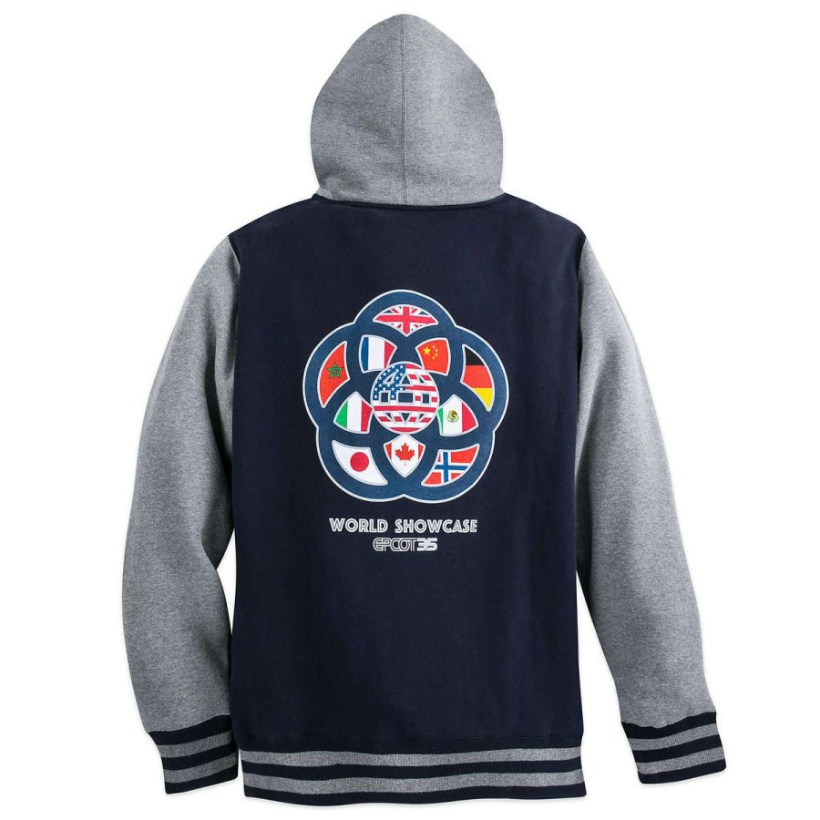 Apparel * | Disney Varsity Jacket Epcot 35Th Anniversary Zip Hoodie Shop New