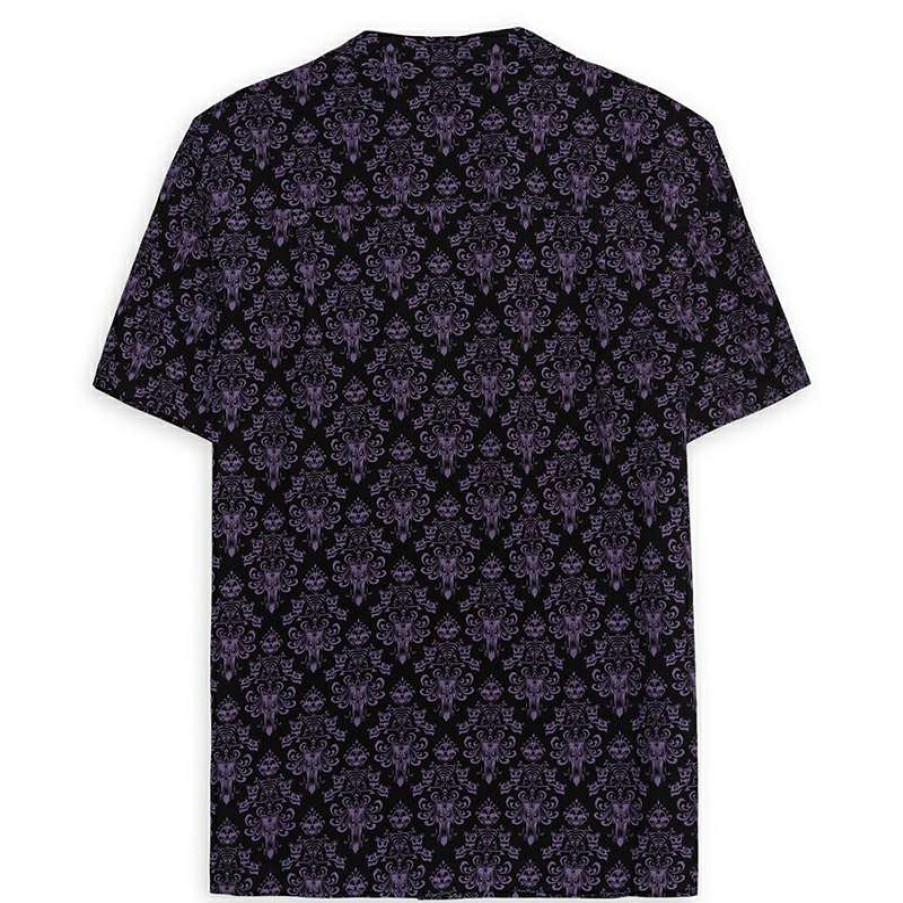 Apparel * | Disney Mens Woven Shirt The Haunted Mansion Wallpaper Closeout Sale