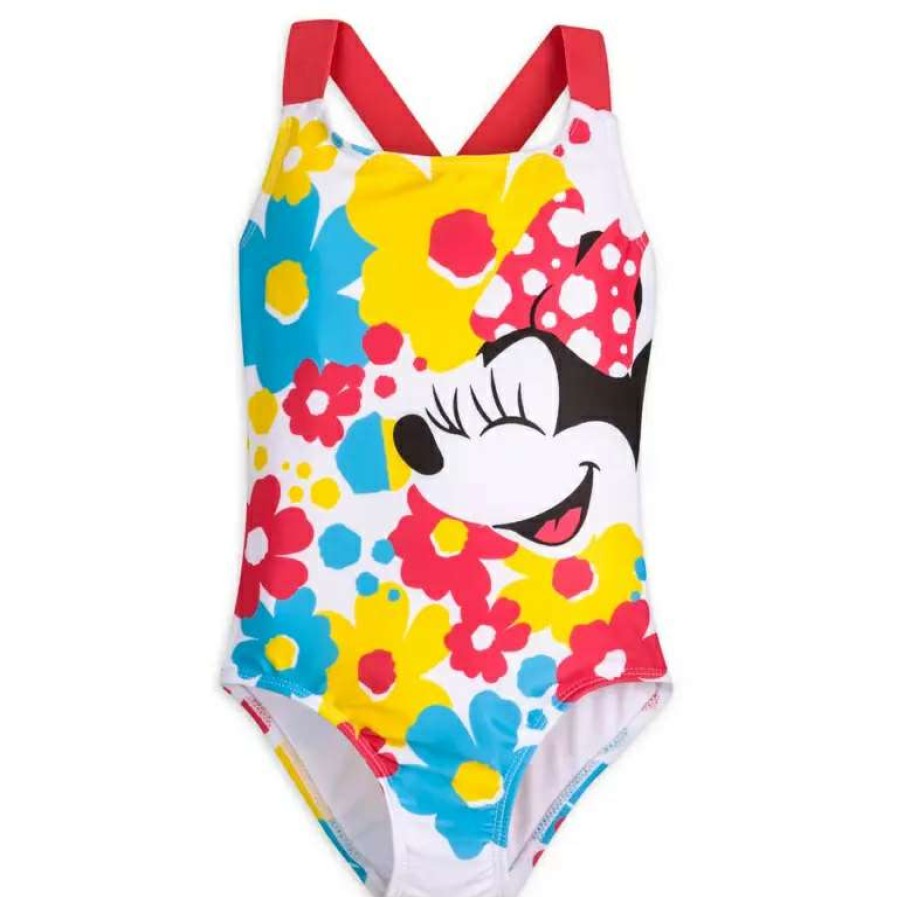 Apparel * | Disney Swimsuit For Girls Minnie Mouse Red Cheap Online