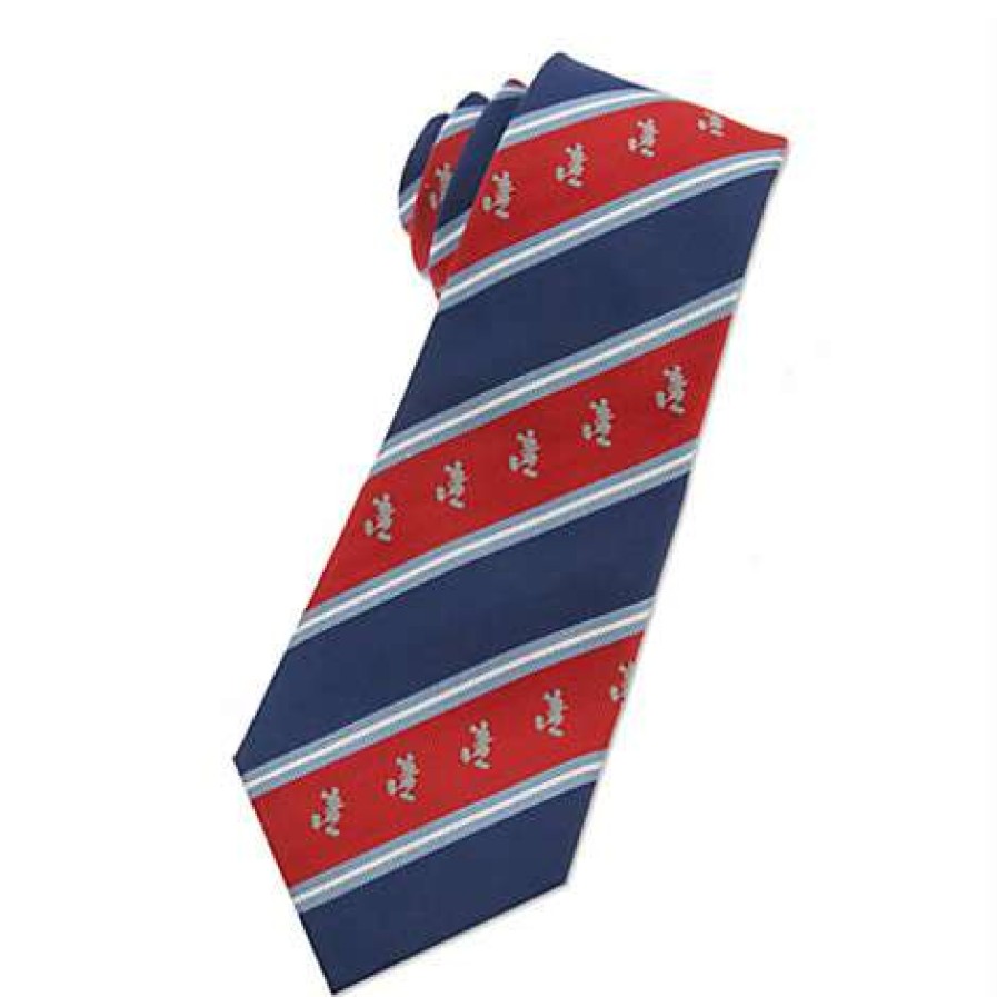 Apparel * | Disney Silk Tie Mickey Mouse Red White Blue Striped Quick Delivery