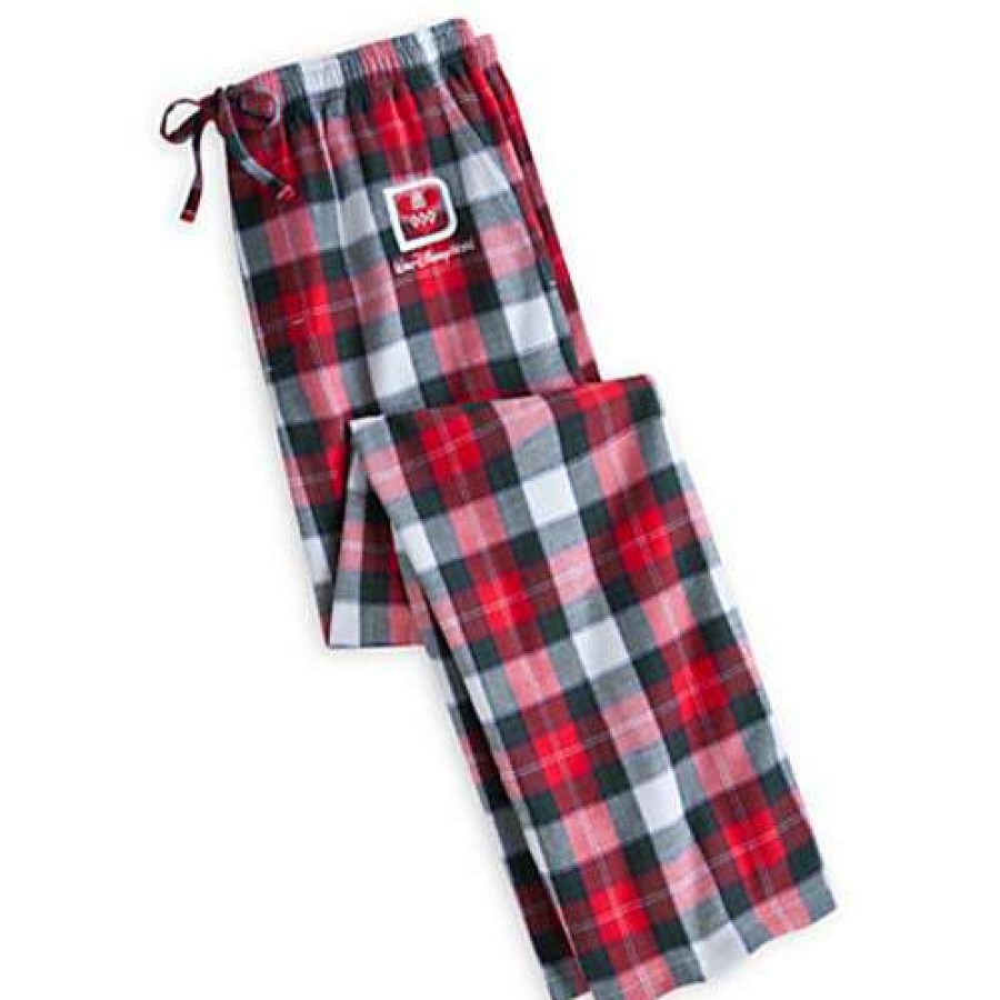 Apparel * | Disney Lounge Pants Mickey Mouse Holiday Plaid 100% Guarantee