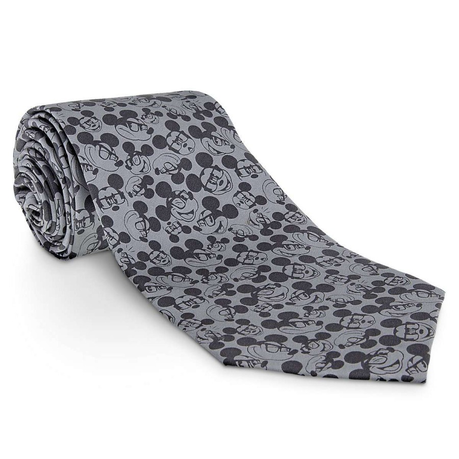 Apparel * | Disney Adult Tie Mickey Mouse Glasses Silk Tie Online Discount