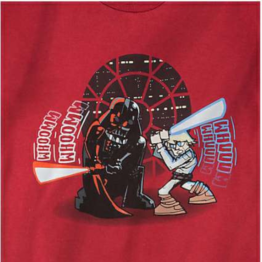 Apparel * | Disney Adult Shirt Star Wars Darth Vader And Luke Skywalker Duel Shop New