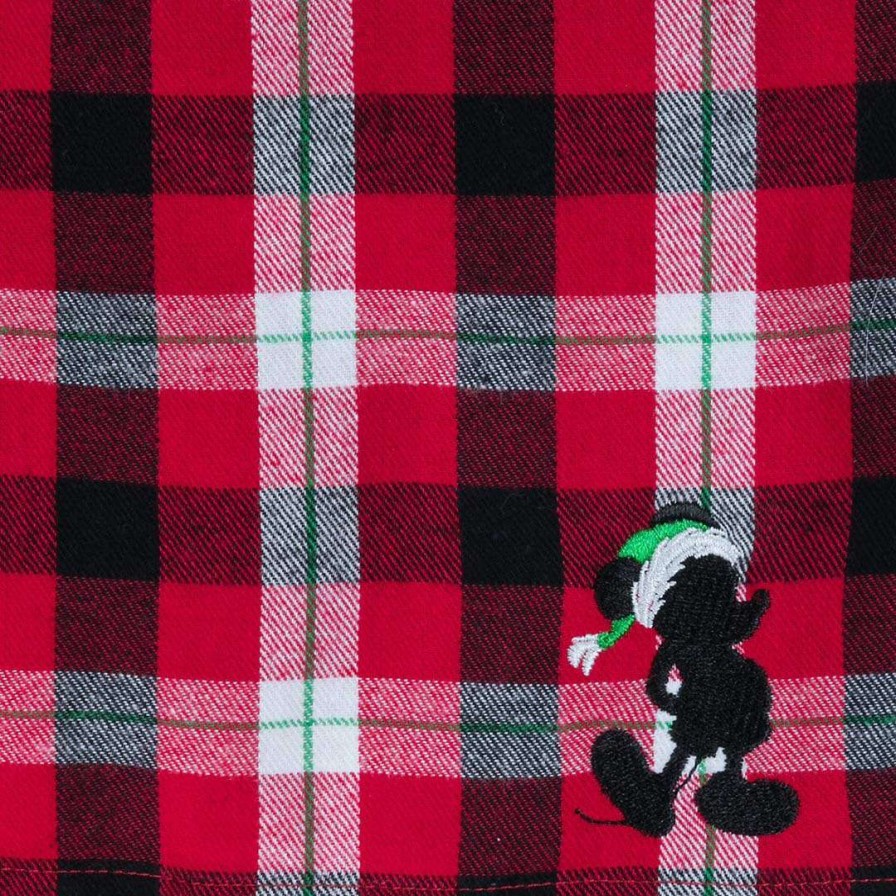 Apparel * | Disney Adult Lounge Shorts Holiday 2018 Mickey Mouse Plaid Cheap Online