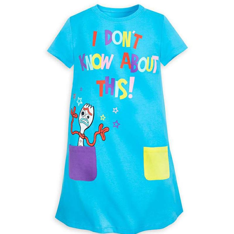 Apparel * | Disney Girls T-Shirt Dress Toy Story Forky Large Choice