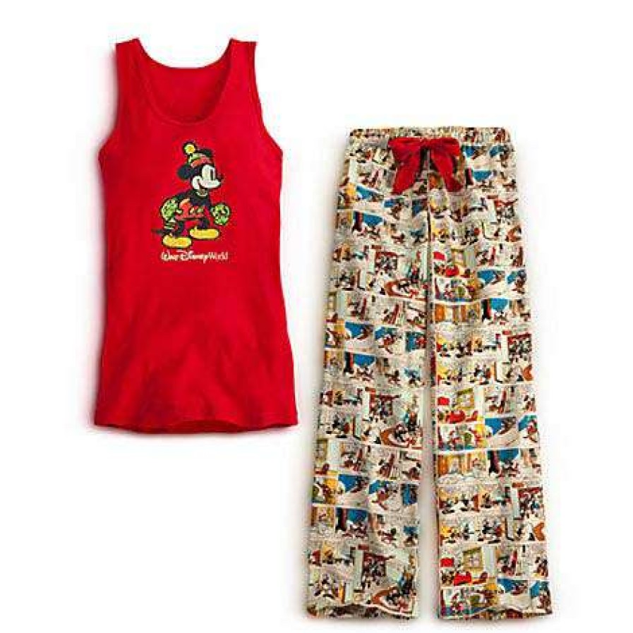 Apparel * | Disney Ladies Pajamas Santa Mickey Mouse Comics Pants Online Discount