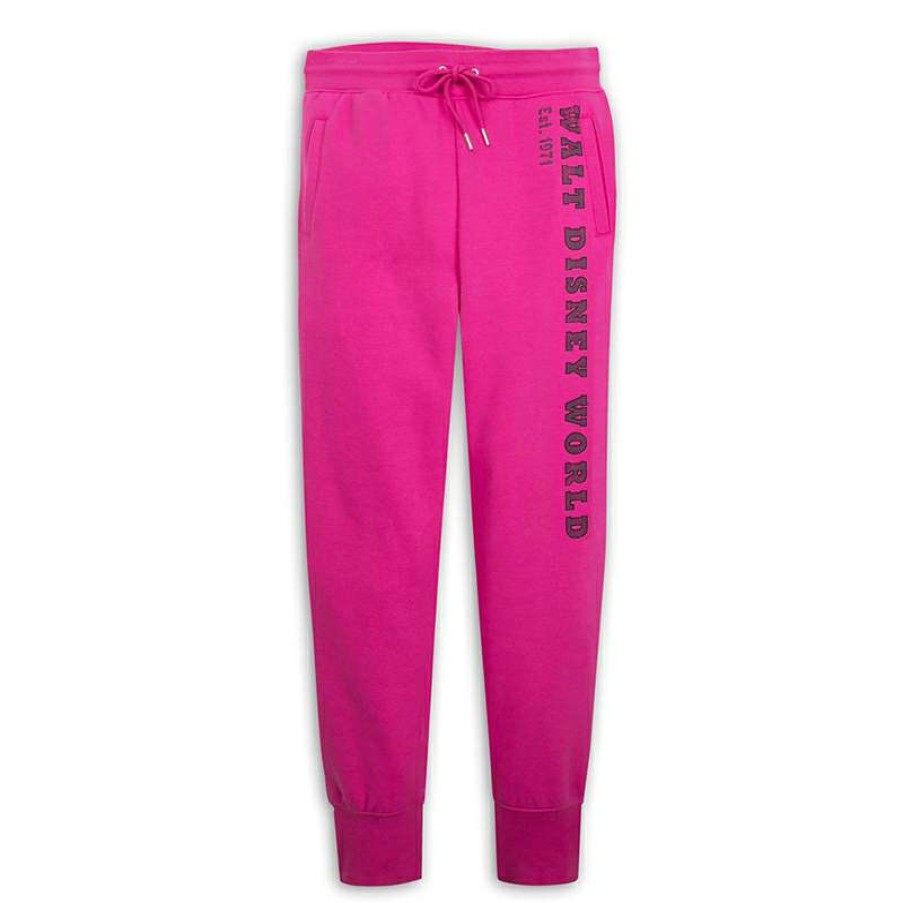 Apparel * | Disney Women'S Jogger Pants Walt Disney World Pink Best Price