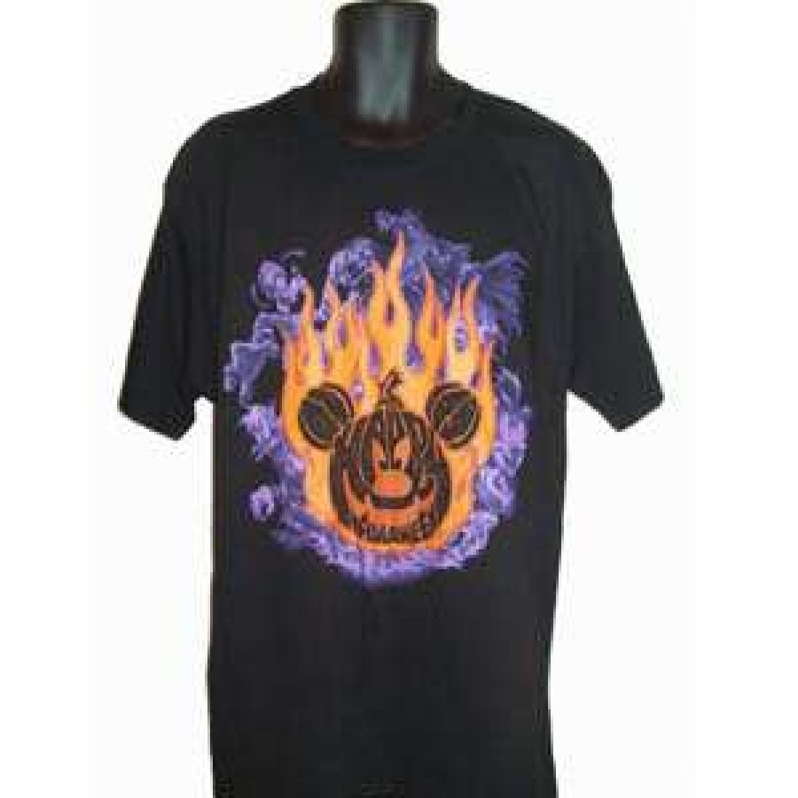 Apparel * | Disney Adult Shirt 2011 Halloween Flamin' Pumpkin Logo New In