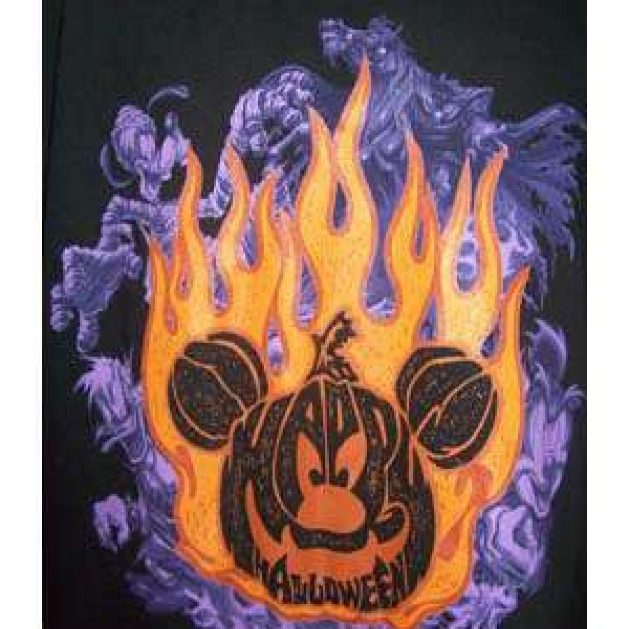 Apparel * | Disney Adult Shirt 2011 Halloween Flamin' Pumpkin Logo New In