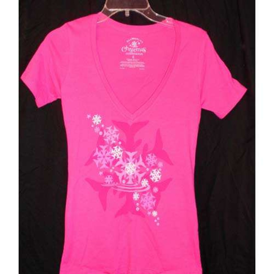 Apparel * | Seaworld Adult Shirt Christmas Celebration Pink Snowflakes New In Disney