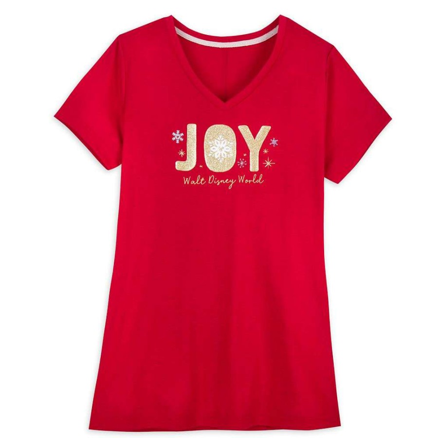 Apparel * | Disney Ladies Shirt Christmas Holiday Walt Disney World Joy Sells Cheap