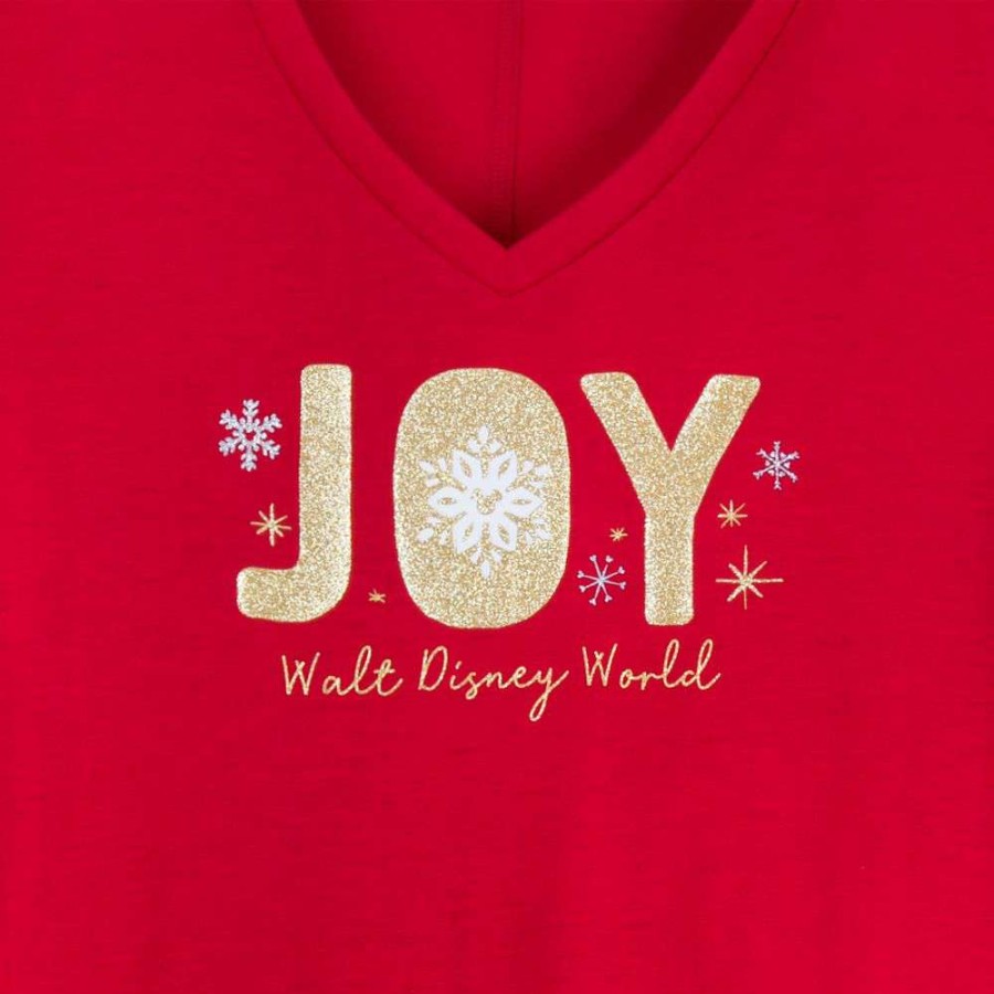 Apparel * | Disney Ladies Shirt Christmas Holiday Walt Disney World Joy Sells Cheap