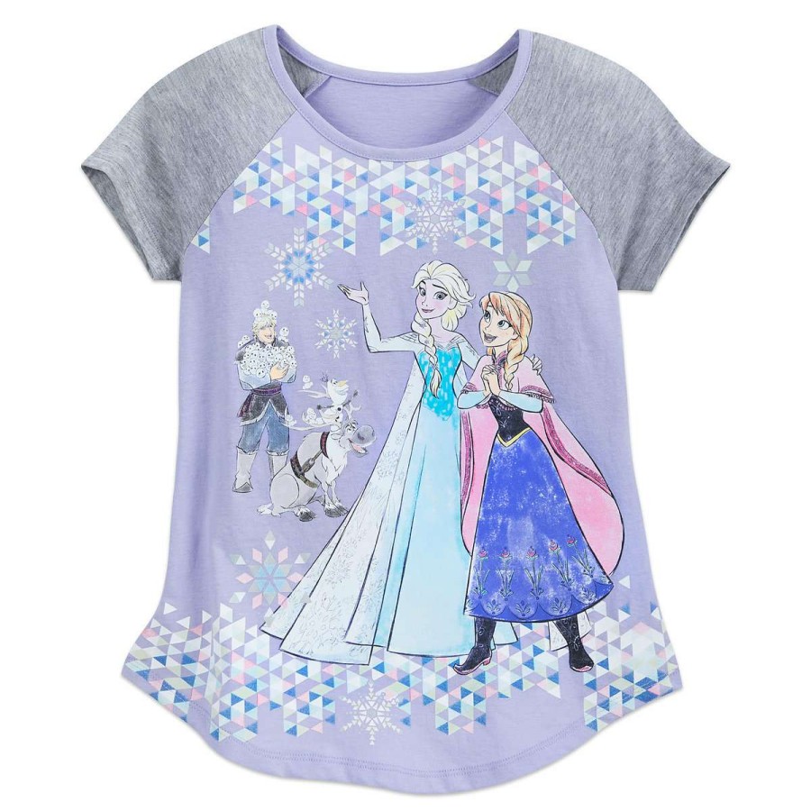 Apparel * | Disney Girls Shirt Frozen Cast Raglan Purple Discount Store