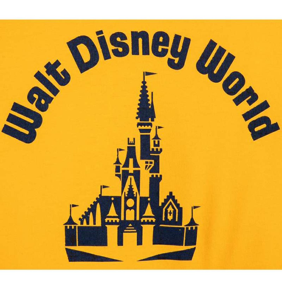 Apparel * | Disney Adult Pullover Hoodie Disney World Gold With Navy Castle Online Discount