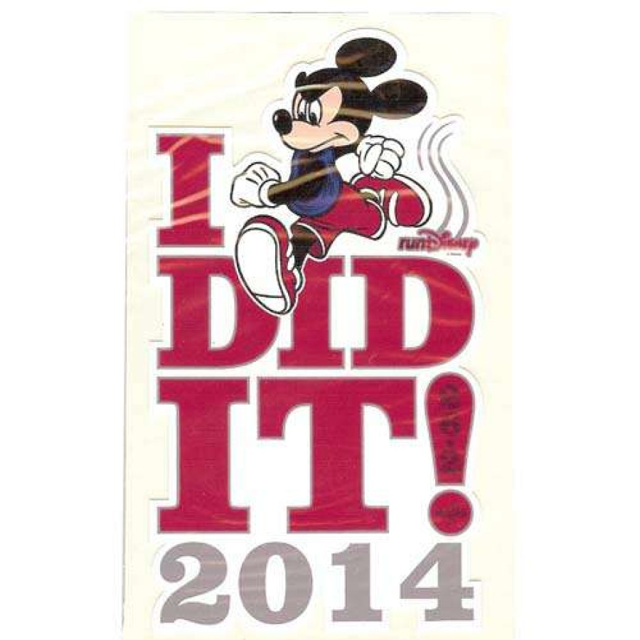 Apparel * | Disney Window Decal Rundisney Mickey Mouse "I Did It! 26.2 2014" Online