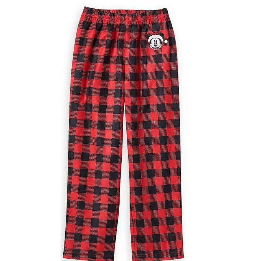 Apparel * | Disney Boys Pajama Pants Santa Mickey Mouse Holiday Plaid Yuletide Farmhouse Discount Online