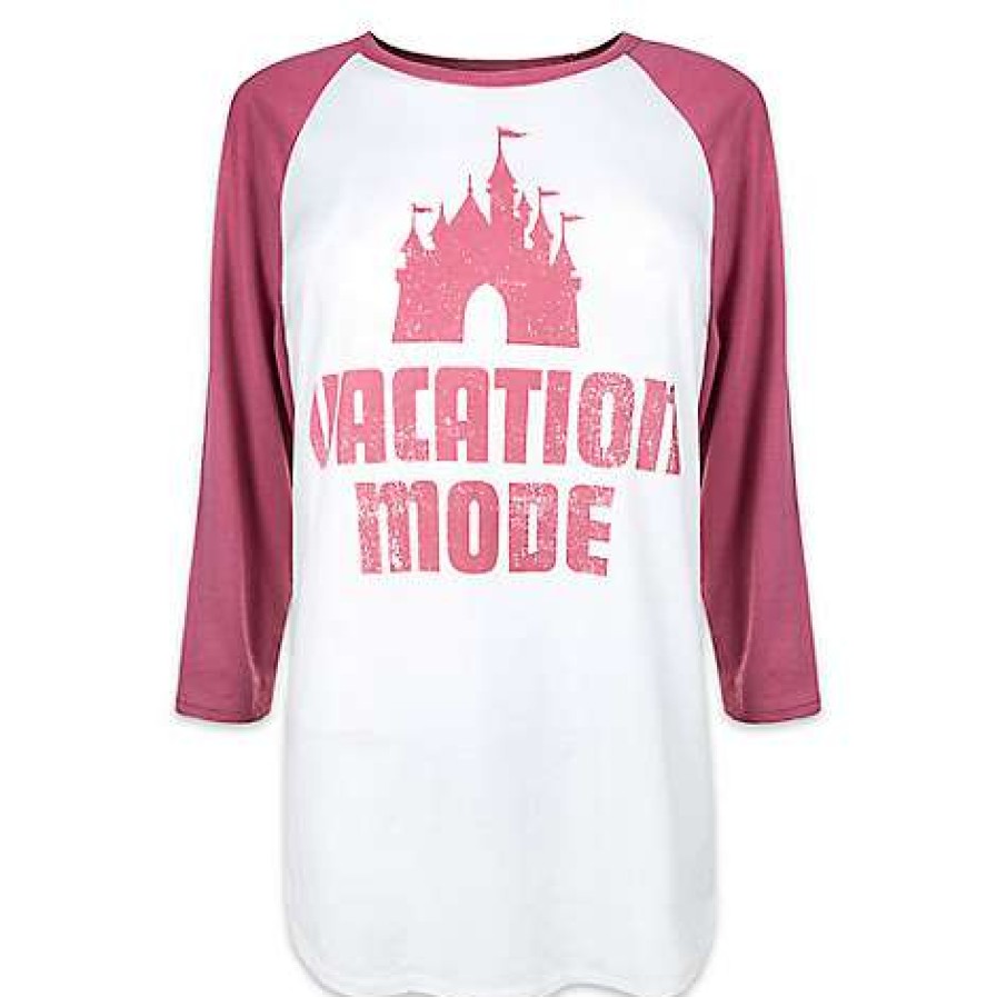 Apparel * | Disney Ladies Shirt Fantasyland Castle Raglan "Vacation Mode" Best Guaranteed