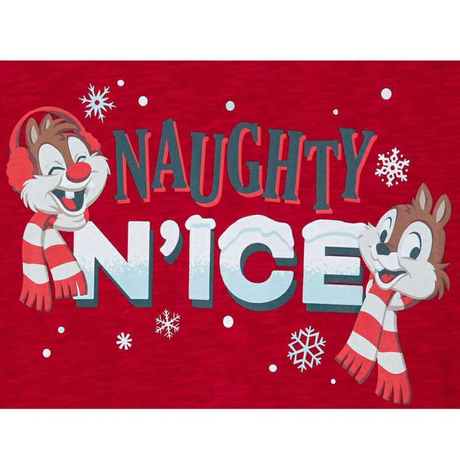 Apparel * | Disney Adult Shirt Chip 'N Dale Holiday Naughty N' Nice Tee Shoping