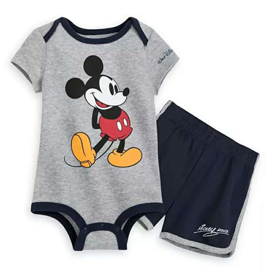 Apparel * | Disney Bodysuit & Shorts Set For Baby Mickey Mouse Walt Disney World Promotions