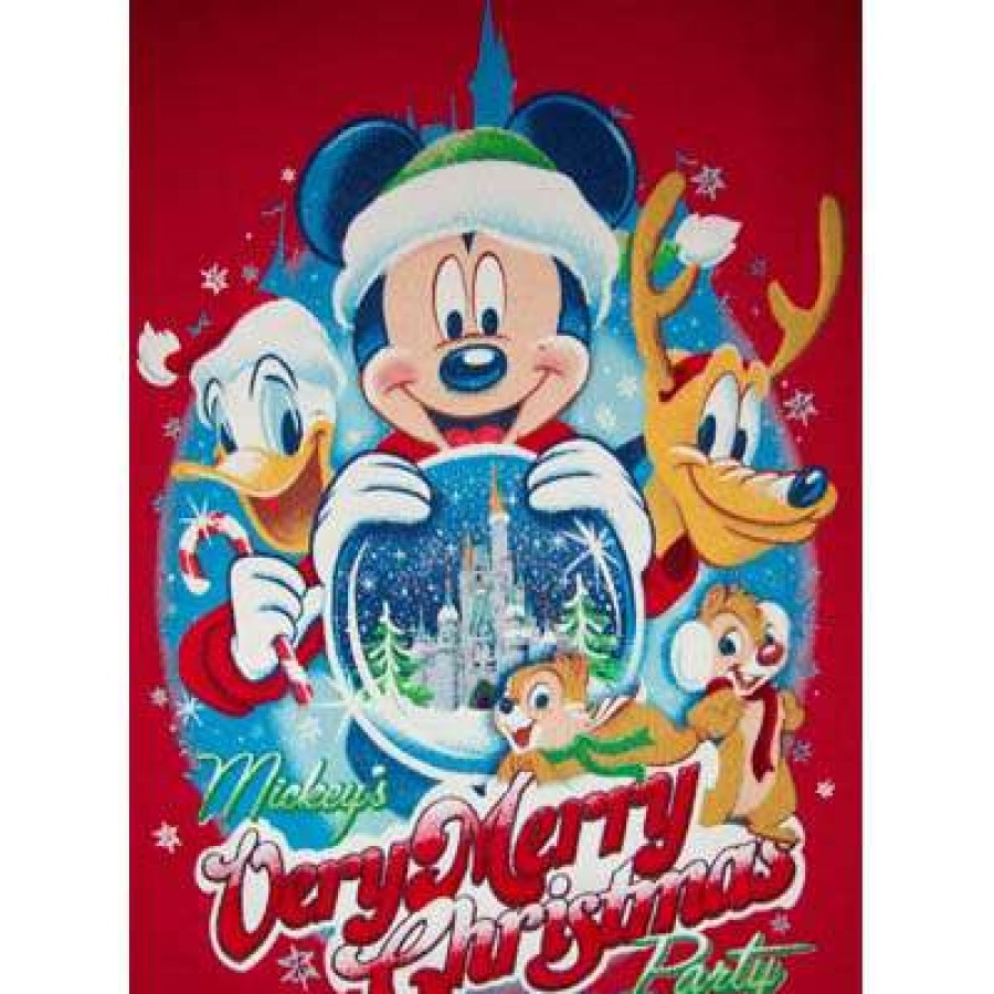 Apparel * | Disney Adult Shirt Very Merry Christmas Party 2010 Red Sweater Free Delivery