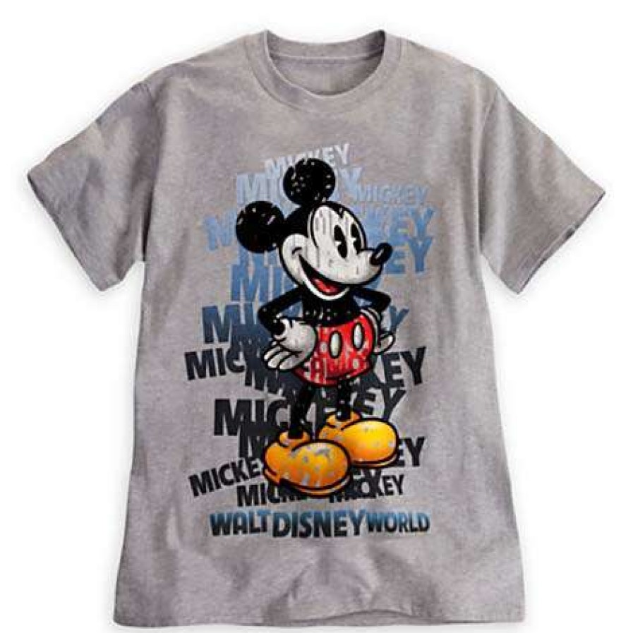 Apparel * | Disney Adult Shirt Mickey Mouse Letters Tee For Adults Free Delivery