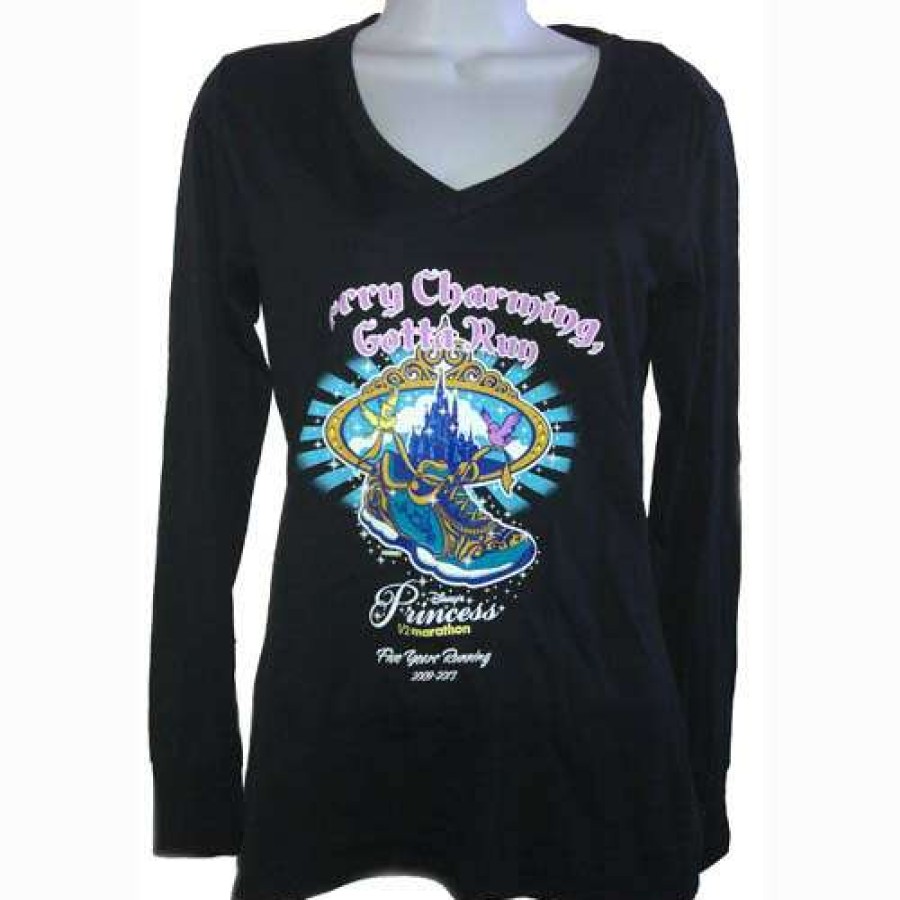 Apparel * | Disney Womens Shirt 2013 Princess 1 / 2 Marathon Long Sleeve Black Discount Online