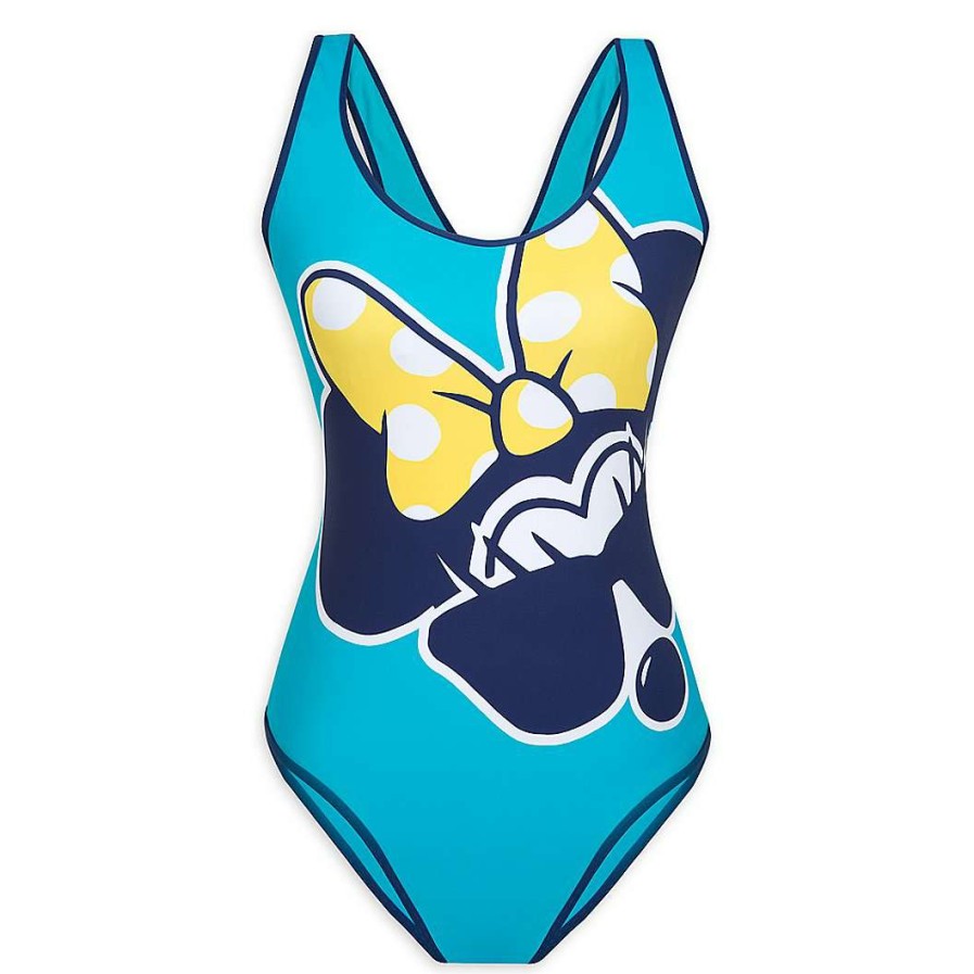 Apparel * | Disney Junior'S Swimsuit Minnie Mouse Scoop Neck Swimsuit Blue Excellent