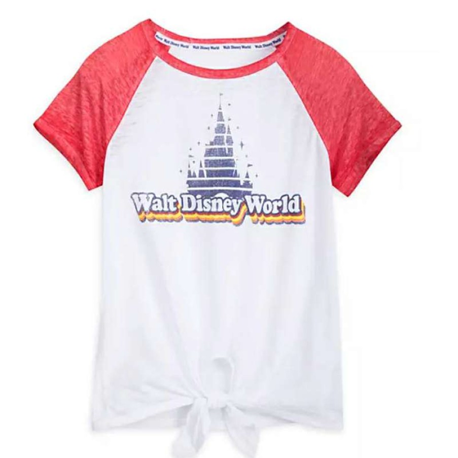 Apparel * | Disney Women'S Shirt Walt Disney World Raglan Knotted T-Shirt Premium