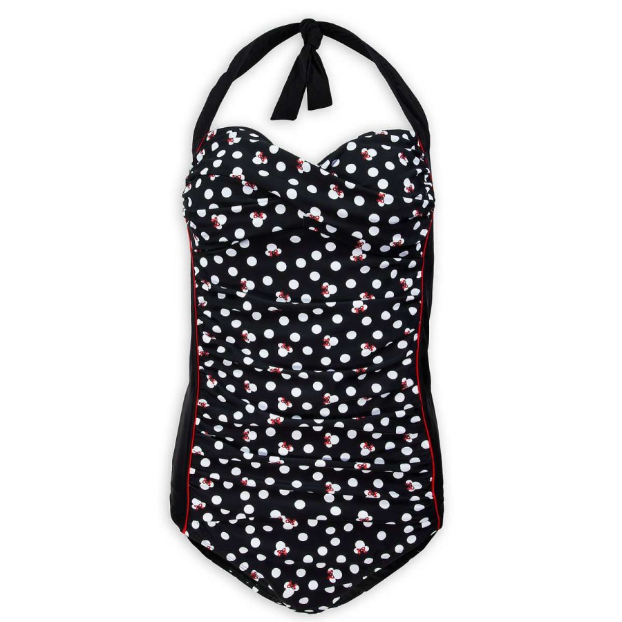 Apparel * | Disney Women'S Swimsuit Minnie Mouse Icons Polka-Dot Print New In