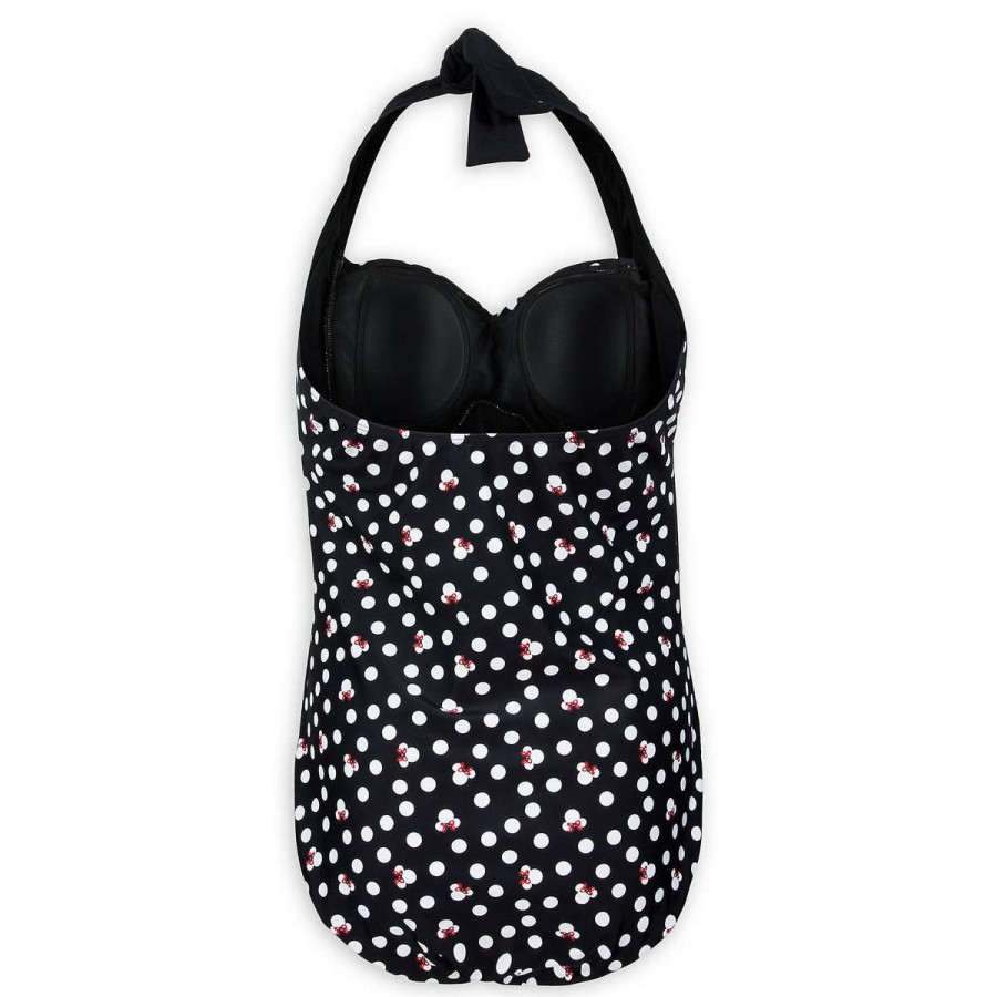 Apparel * | Disney Women'S Swimsuit Minnie Mouse Icons Polka-Dot Print New In