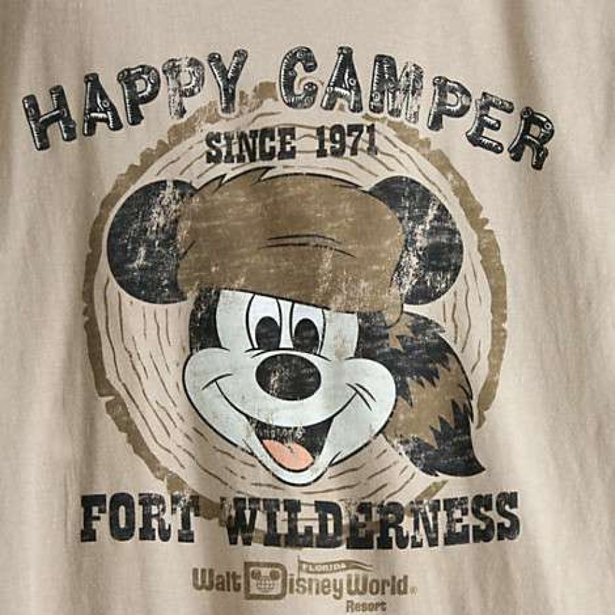 Apparel * | Disney Adult Shirt Fort Wilderness Mickey Happy Camper Top Sellers