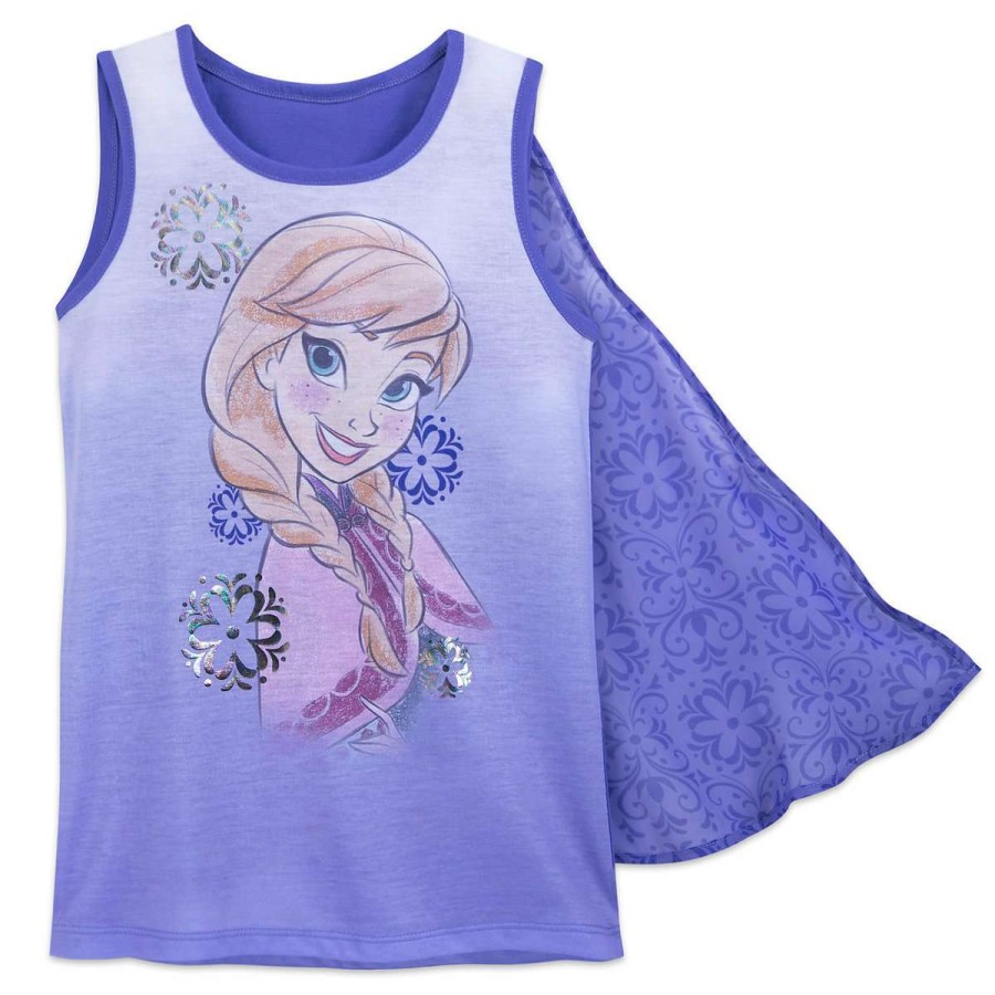 Apparel * | Disney Girls Shirt Anna Tank Top With Cape Quick Delivery