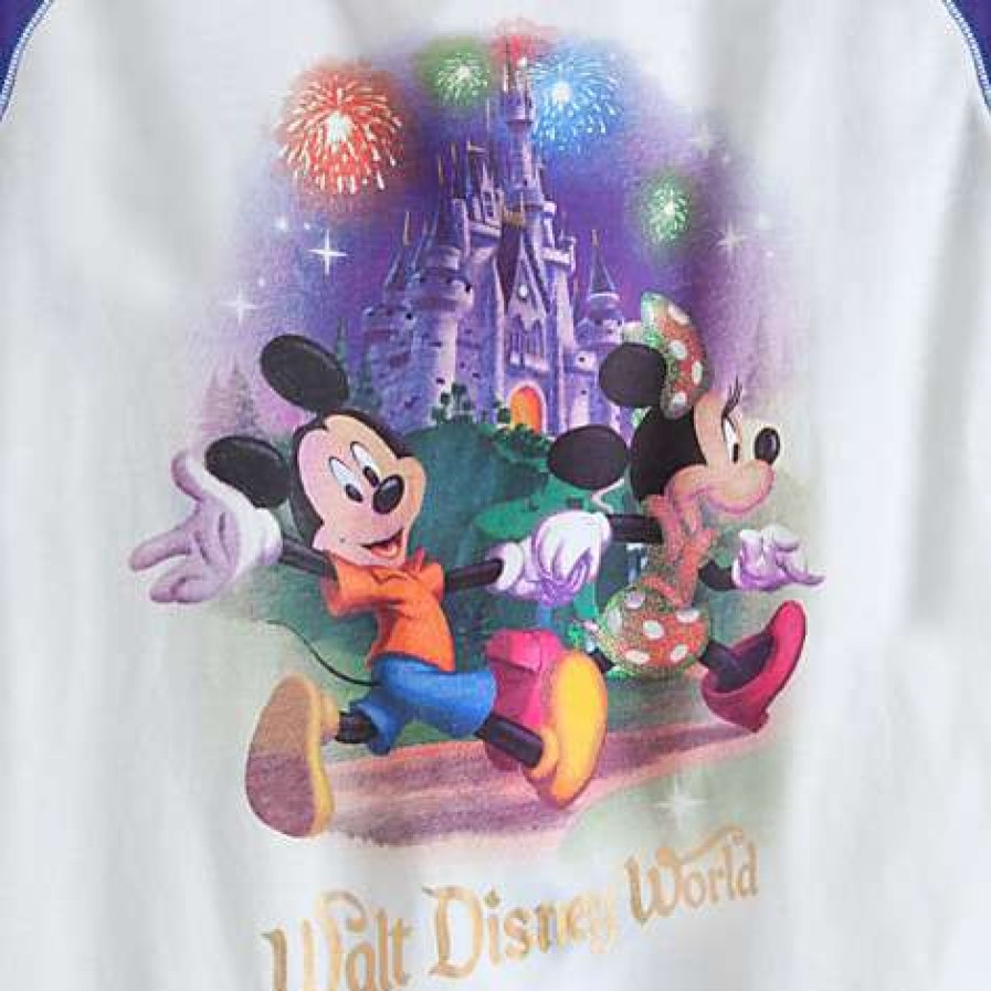 Apparel * | Disney Ladies Shirt Storybook Mickey And Friends Purple Raglan New