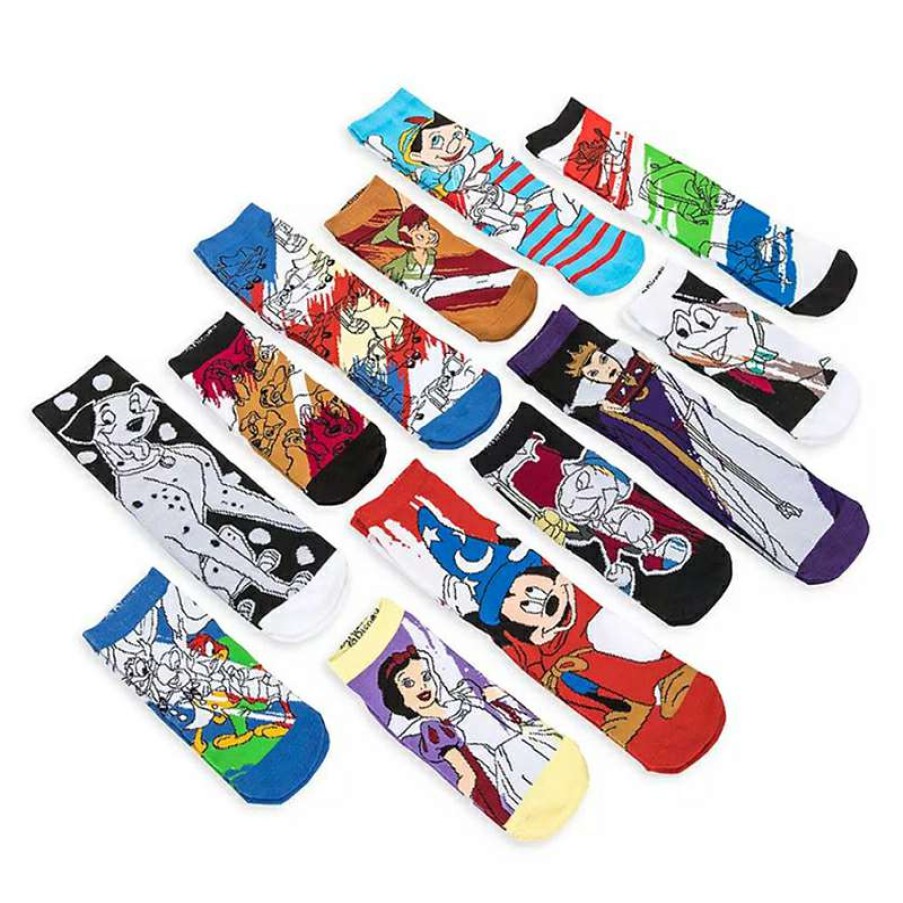 Accessories * | Disney Adult 12 Days Of Socks Set Ink & Paint Shoping