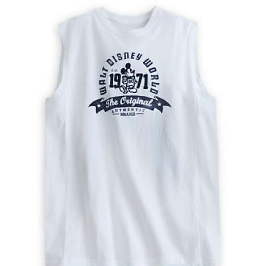 Apparel * | Disney Men Shirt Mickey Mouse Disney World Sleeveless Tee Sale Online