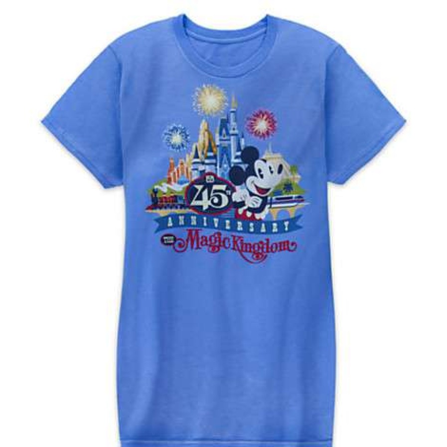 Apparel * | Disney Adult Shirt Magic Kingdom 45Th Anniversary Tee Blue Online Discount