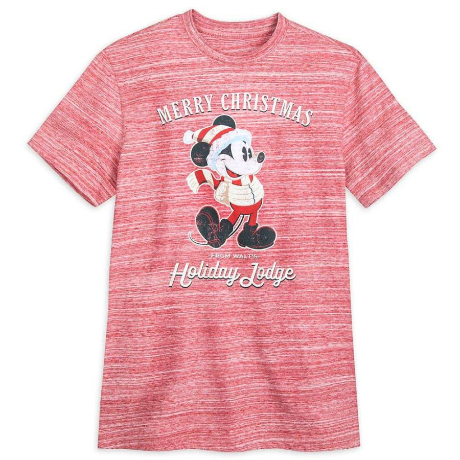 Apparel * | Disney Adult Shirt Santa Mickey Mouse Merry Christmas Tee Free Delivery