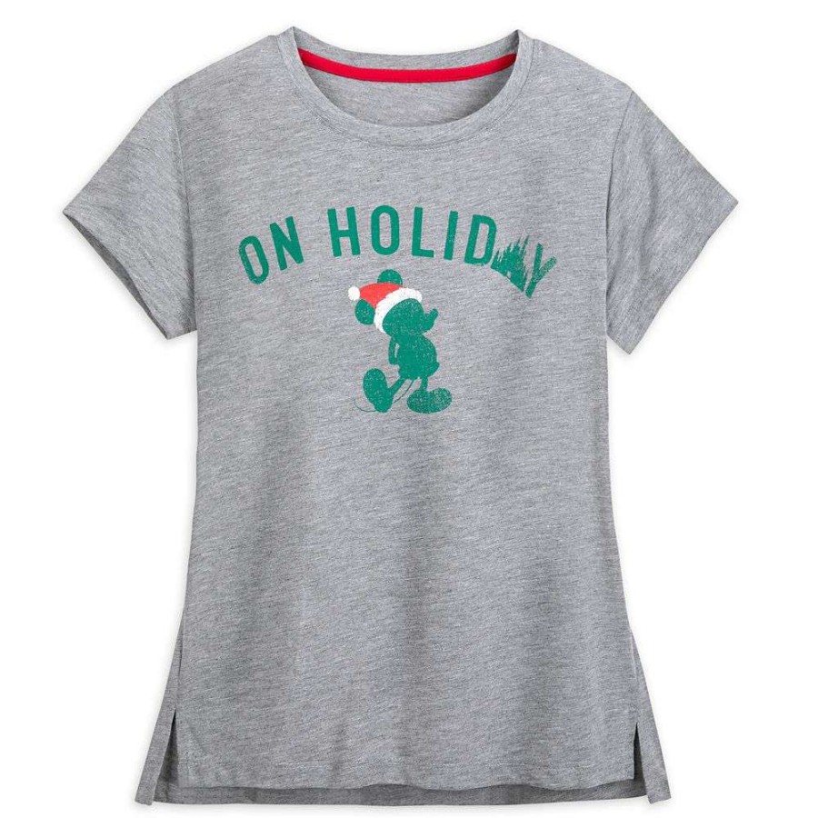 Apparel * | Disney Women'S Shirt Mickey Mouse On Holiday Tee Top Sellers