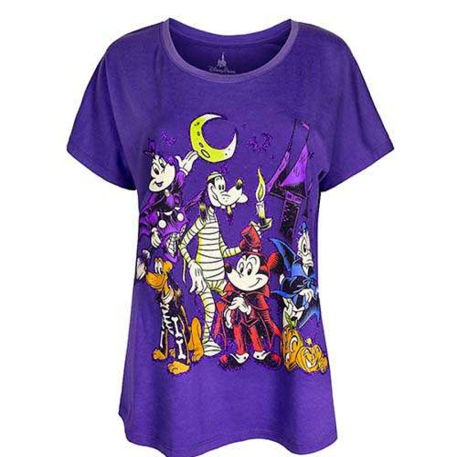 Apparel * | Disney Ladies Shirt Halloween Mickey And Friends Dolman Promotions