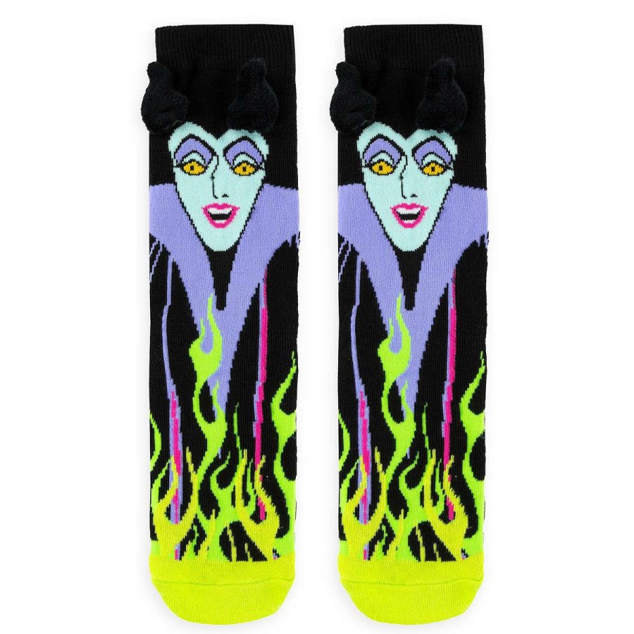 Accessories * | Disney Adult Socks Maleficent Fiery Flames Crazy Deals