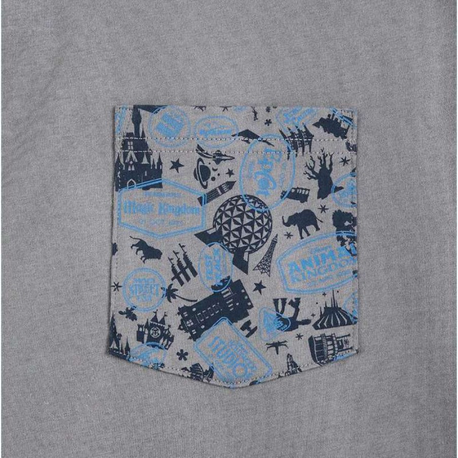 Apparel * | Disney Men'S Shirt Walt Disney World Resort Icons & Logos Pocket Tee Closeout Sale