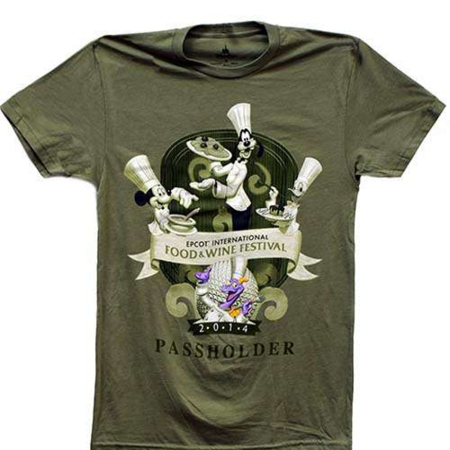 Apparel * | Disney Adult Shirt Food & Wine Festival 2014 Passholder Exclusive Green Sells Cheap