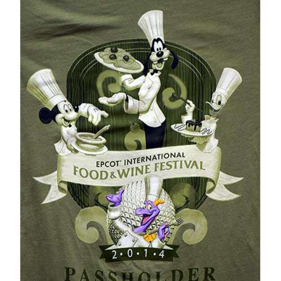 Apparel * | Disney Adult Shirt Food & Wine Festival 2014 Passholder Exclusive Green Sells Cheap