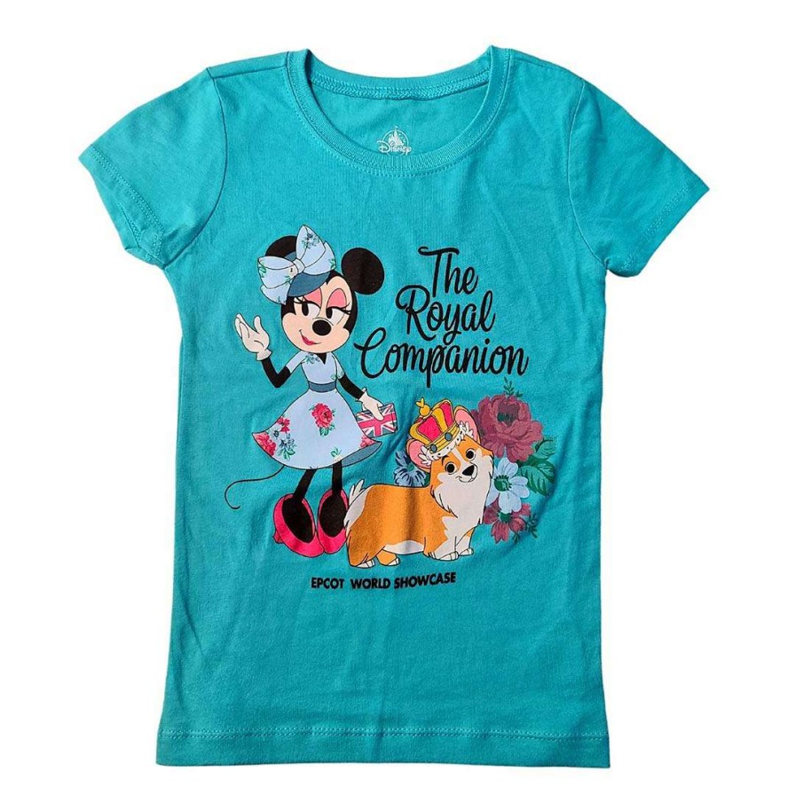 Apparel * | Disney Girls Shirt Epcot Uk Minnie Mouse And Welsh Corgi Good Quality