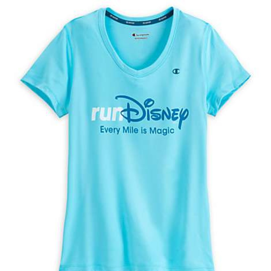 Apparel * | Disney Ladies Shirt Rundisney V-Neck By Champion 100% Guarantee