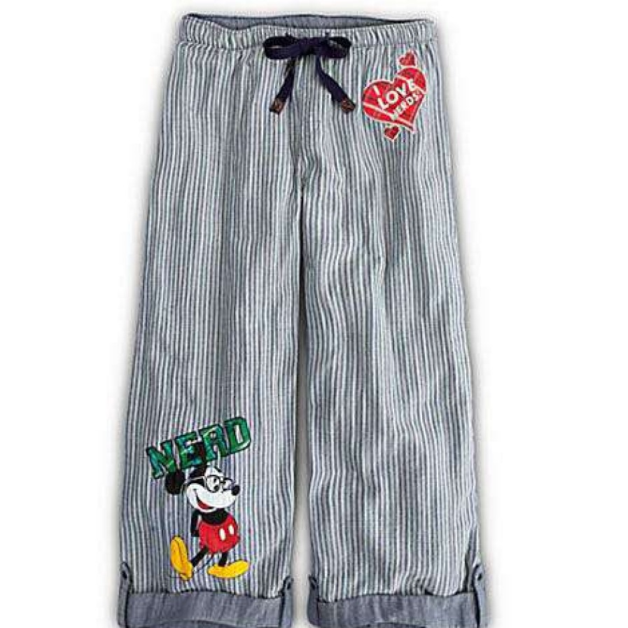 Apparel * | Disney Ladies Lounge Pants Nerd Mickey Mouse Bestsellers