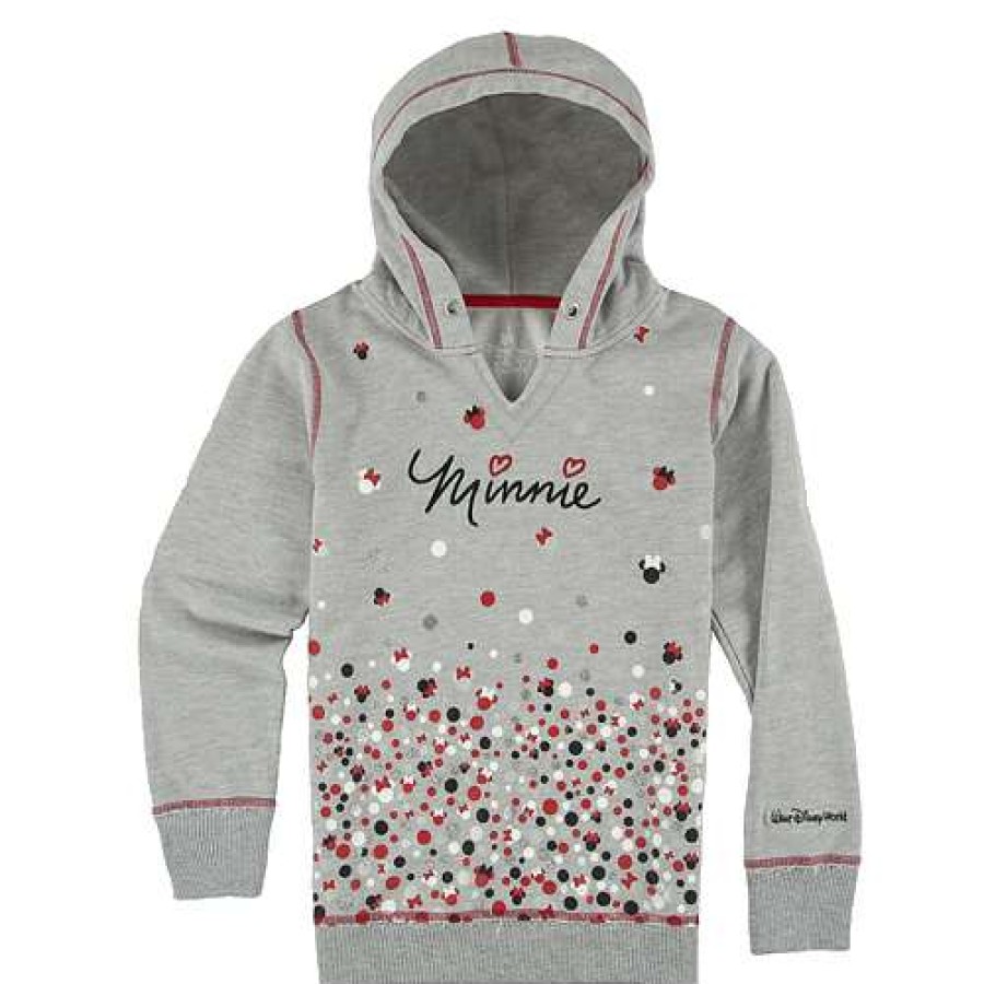 Apparel * | Disney Child Hoodie Minnie Mouse Confetti Gray Bestsellers