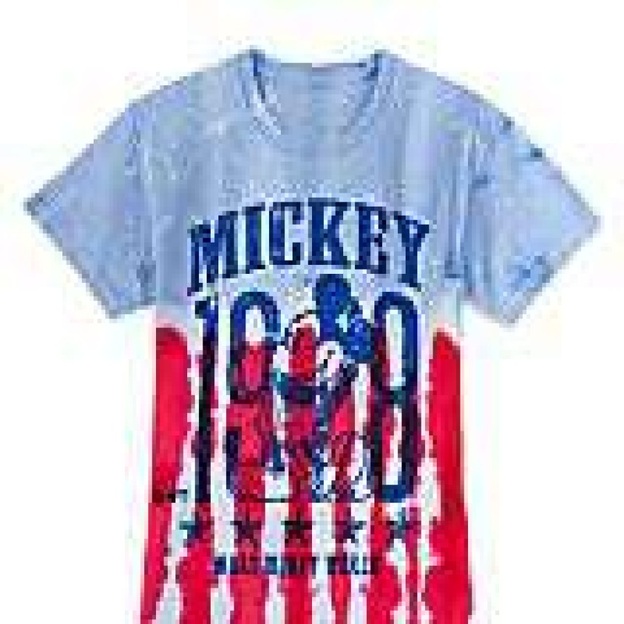 Apparel * | Disney Child Shirt Mickey Mouse American Tie-Dye Tee Quick Expedition