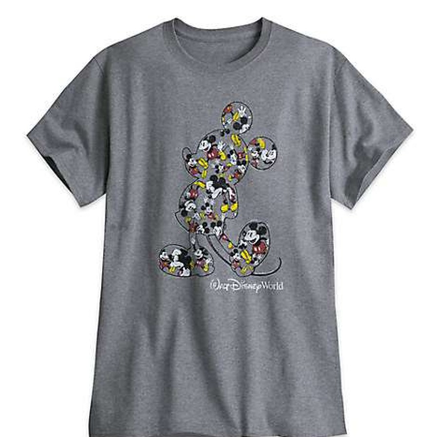 Apparel * | Disney Adult Shirt Mickey Mouse Heathered Tee Gray Best Price