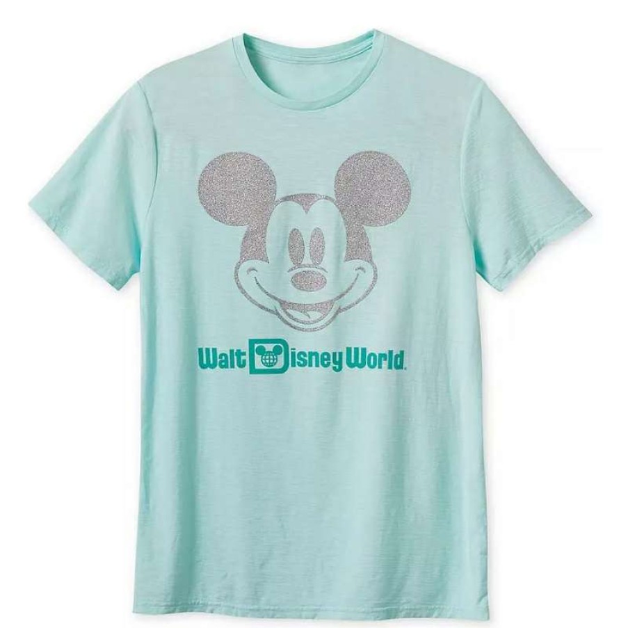 Apparel * | Disney Adult Shirt Mickey Mouse Arendelle Aqua Hot Sell